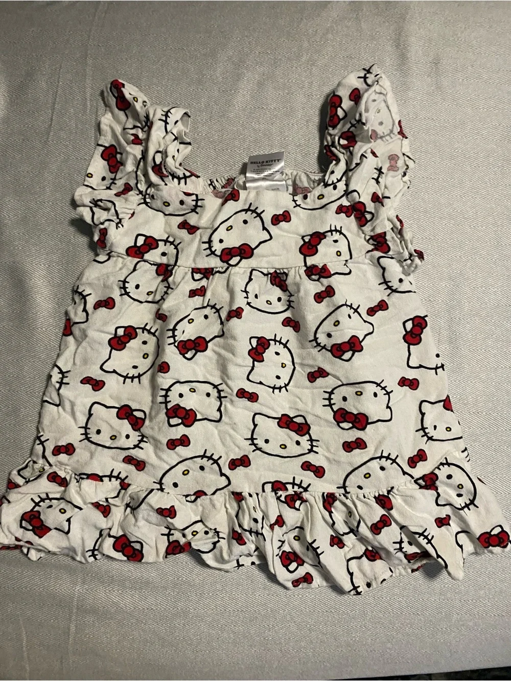Sanrio Hello Kitty White Tank Top with Pink & Red Accents